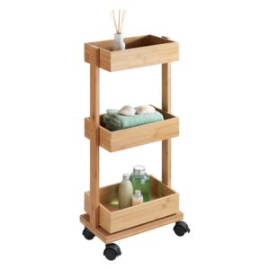 Wenko 3-Tier Tortona Bathroom Trolley Brown Wenko 3-Tier Tortona Bathroom Trolley Brown
